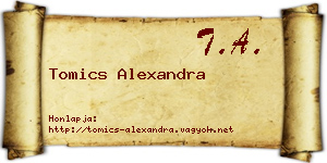 Tomics Alexandra névjegykártya